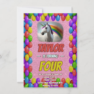 Niedlicher Geburtstagsaufenthalt von Cudly Unicorn Einladung