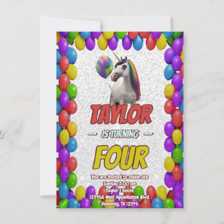 Niedlicher Geburtstagsaufenthalt von Cudly Unicorn Einladung