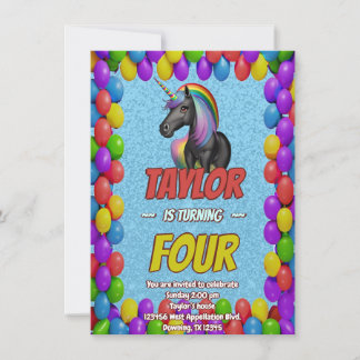 Niedlicher Geburtstagsaufenthalt von Cudly Unicorn Einladung