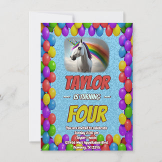 Niedlicher Geburtstagsaufenthalt von Cudly Unicorn Einladung