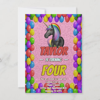 Niedlicher Geburtstagsaufenthalt von Cudly Unicorn Einladung