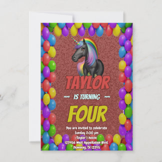 Niedlicher Geburtstagsaufenthalt von Cudly Unicorn Einladung