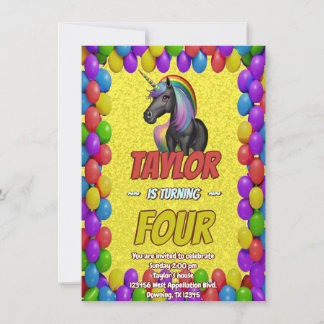 Niedlicher Geburtstagsaufenthalt von Cudly Unicorn Einladung