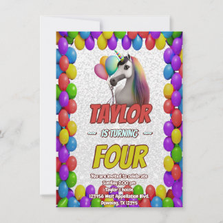 Niedlicher Geburtstagsaufenthalt von Cudly Unicorn Einladung