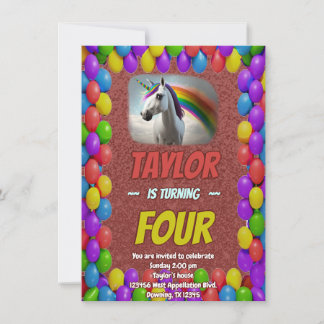 Niedlicher Geburtstagsaufenthalt von Cudly Unicorn Einladung