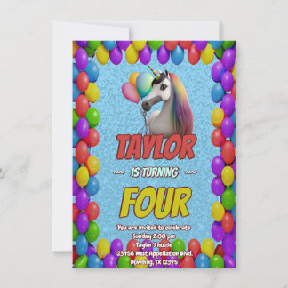 Niedlicher Geburtstagsaufenthalt von Cudly Unicorn Einladung