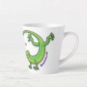 Niedlicher Gecko-Cartoon personalisiert Milchtasse (Rechts)