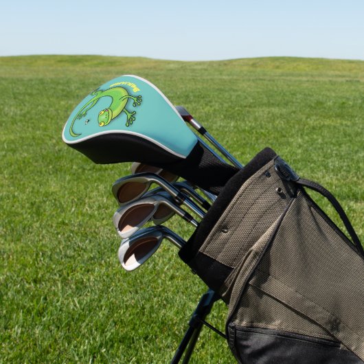 Niedlicher Gecko-Eidechse, personalisierter Cartoo Golf Headcover (In SItu)