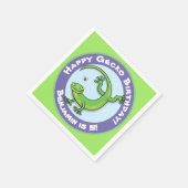 Niedlicher Gecko Klettersteiger Cartoon Serviette (Ecke)