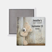 Niedlicher gegossener Bär Rustikale Holzsäulendusc Magnet (Vorderseite/Rückseite)