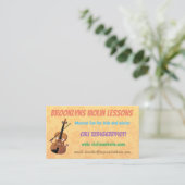 Niedlicher Geigenlehrer Cartoon Visitenkarte (Stehend Vorderseite)