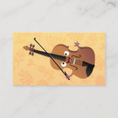 Niedlicher Geigenlehrer Cartoon Visitenkarte (Rückseite)