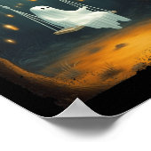 Niedlicher Geist auf Swing Fall Forest Funny Hallo Poster (Ecke)