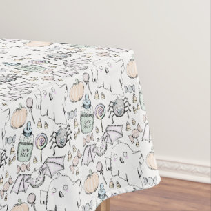 Niedlicher Geist, Bat & Spider Halloween Kinderdus Tischdecke