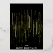 Niedlicher Geist "Boo!" Halloween-Design mit Bat Folieneinladung (Rückseite)
