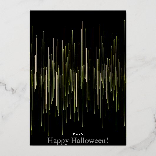 Niedlicher Geist "Boo!" Halloween-Design mit Bat Folieneinladung (Rückseite)