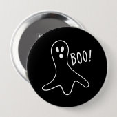Niedlicher Geist Booo Halloweens Button (Vorne & Hinten)