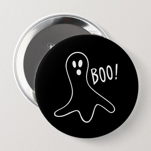 Niedlicher Geist Booo Halloweens Button (Vorne & Hinten)
