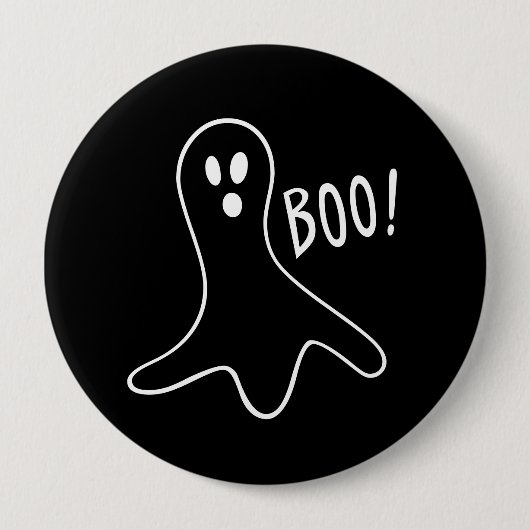 Niedlicher Geist Booo Halloweens Button (Vorderseite)