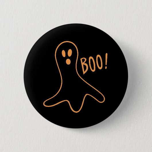 Niedlicher Geist Booo Halloweens Button (Vorderseite)