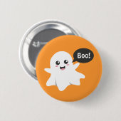 Niedlicher Geist, der Boo geht, glückliches Button (Vorne & Hinten)