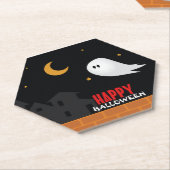 Niedlicher Geist, der nachts durch die Straßen wan Untersetzer (angewinkelt)