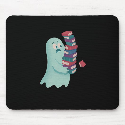 Niedlicher Geist, der zu viele Bücher führt Mousepad (Vorne)