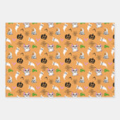 Niedlicher Geist Französisch Bulldog Kürbis Hallow Geschenkpapier Set (Vorderseite 3)