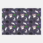 Niedlicher Geist Französisch Bulldog Kürbis Hallow Geschenkpapier Set (Vorderseite)