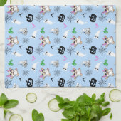 Niedlicher Geist Französisch Bulldog Kürbis Hallow Geschirrtuch (Gefaltet)