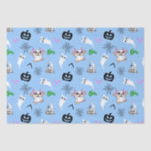 Niedlicher Geist Französisch Bulldog Kürbis Hallow Seidenpapier (Vorderseite)