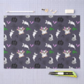 Niedlicher Geist Französisch Bulldog Kürbis Hallow Seidenpapier (Handwerk)