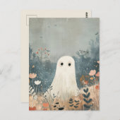 Niedlicher Geist im Meadows Halloween Postkarte (Vorne/Hinten)