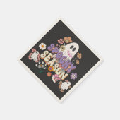 Niedlicher Geist mit Blumen Halloween Paper Napkin Serviette (Ecke)