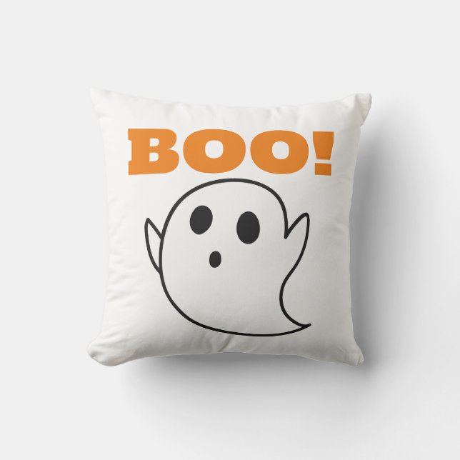 Niedlicher Geist mit BOO! Kissen (Vorderseite)