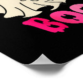 Niedlicher Geist mit Bow-Boo-Halloween für Mädchen Poster (Ecke)