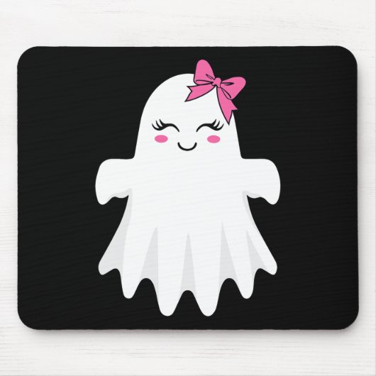 Niedlicher Geist mit Bow-Boo-Halloween-Kostüm für  Mousepad (Vorne)