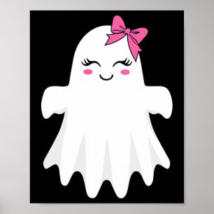 Niedlicher Geist mit Bow-Boo-Halloween-Kostüm für  Poster