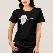 Niedlicher Geist mit Bow Boo Tri-Blend Shirt (Vorderseite)