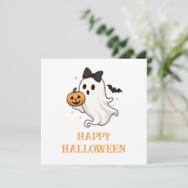 Niedlicher Geist mit Bow und Pumpkin | Halloween
