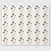 Niedlicher Geist mit Bow und Pumpkin | Halloween Geschenkpapier (Flach)