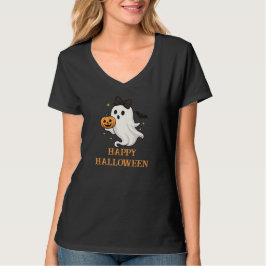 Niedlicher Geist mit Bow und Pumpkin | Halloween T-Shirt