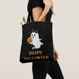 Niedlicher Geist mit Bow und Pumpkin | Halloween Tasche