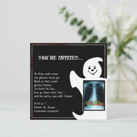 Niedlicher Geist mit Einladung (Stehend Vorderseite)