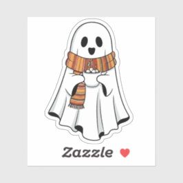 Niedlicher Geist mit Hot-Cocoa-Aufkleber Aufkleber