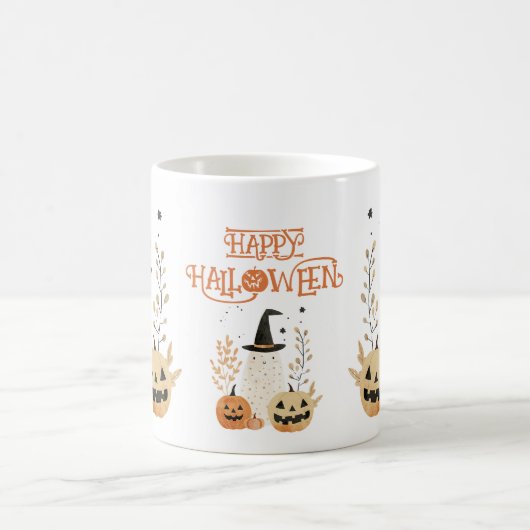 Niedlicher Geist mit Jack - o-Lanterns Happy Hallo Kaffeetasse (Mittel)
