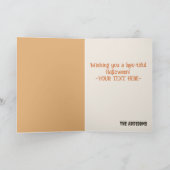 Niedlicher Geist mit Jack - o-Lanterns Happy Hallo Karte (Innenseite)