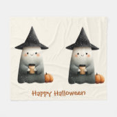 Niedlicher Geist mit Kaffeehaus Fleecedecke (Vorderseite (Horizontal))