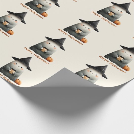 Niedlicher Geist mit Kaffeehaus Geschenkpapier (Ecke)