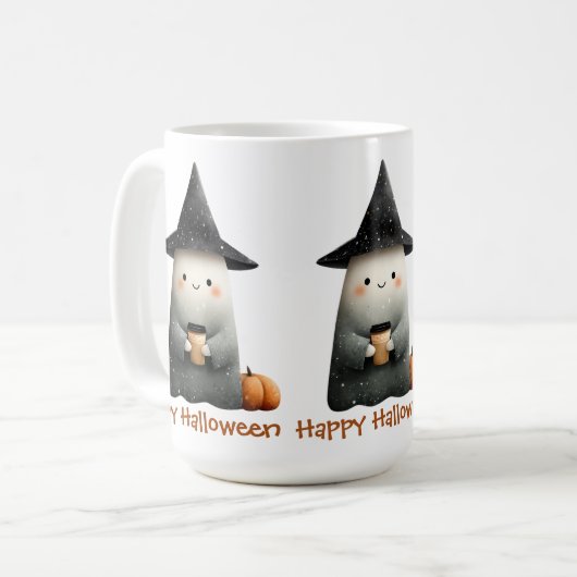 Niedlicher Geist mit Kaffeehaus Kaffeetasse (Vorderseite Links)